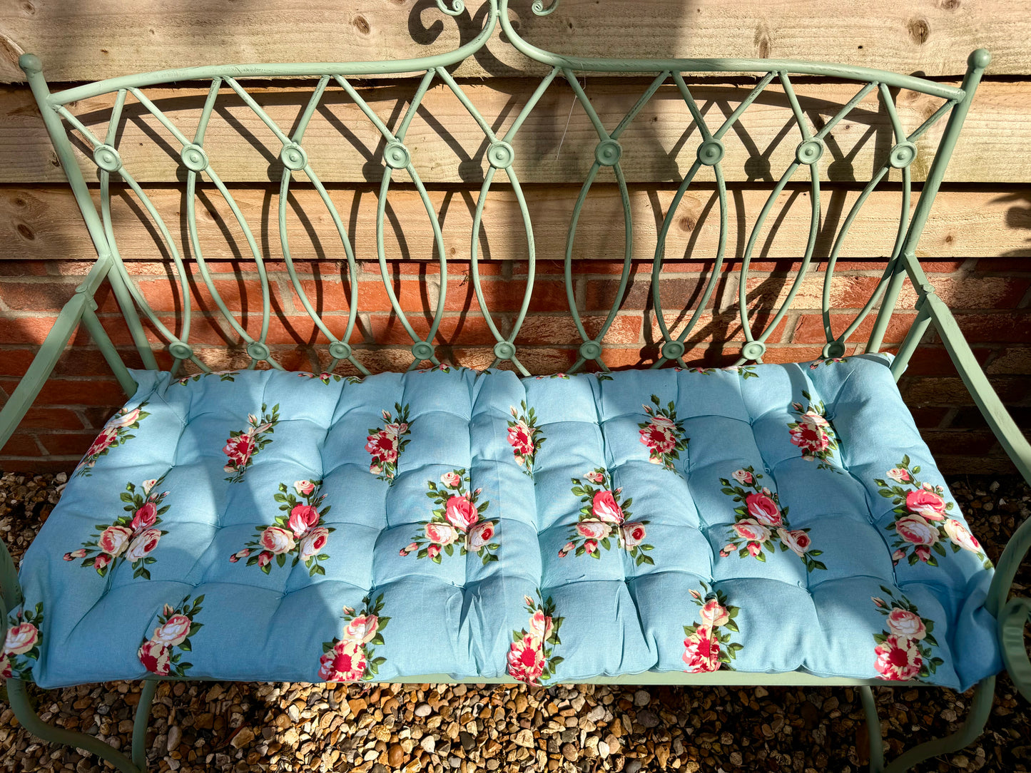 BENCH SEATPAD (BLUE FLORAL)