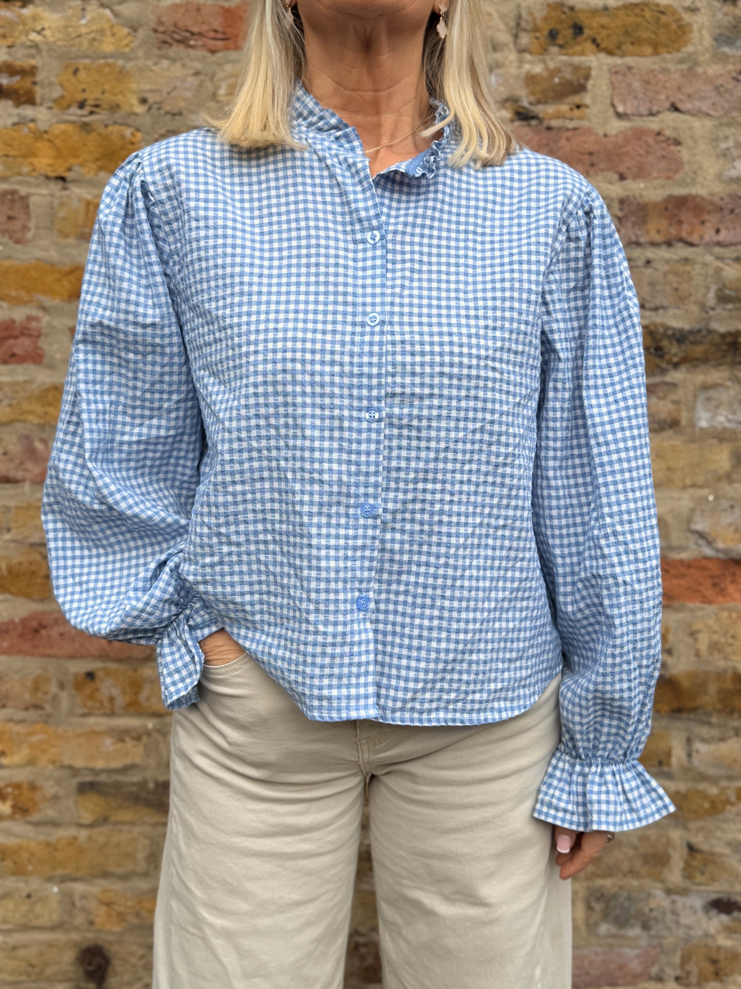 Gingham Ruffle Shirt