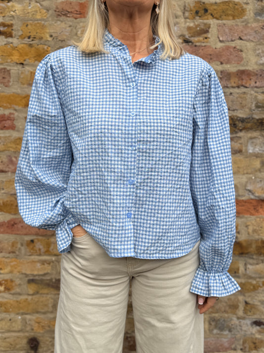 Gingham Ruffle Shirt