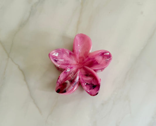Flower Hair Claw Clip Hot Pink
