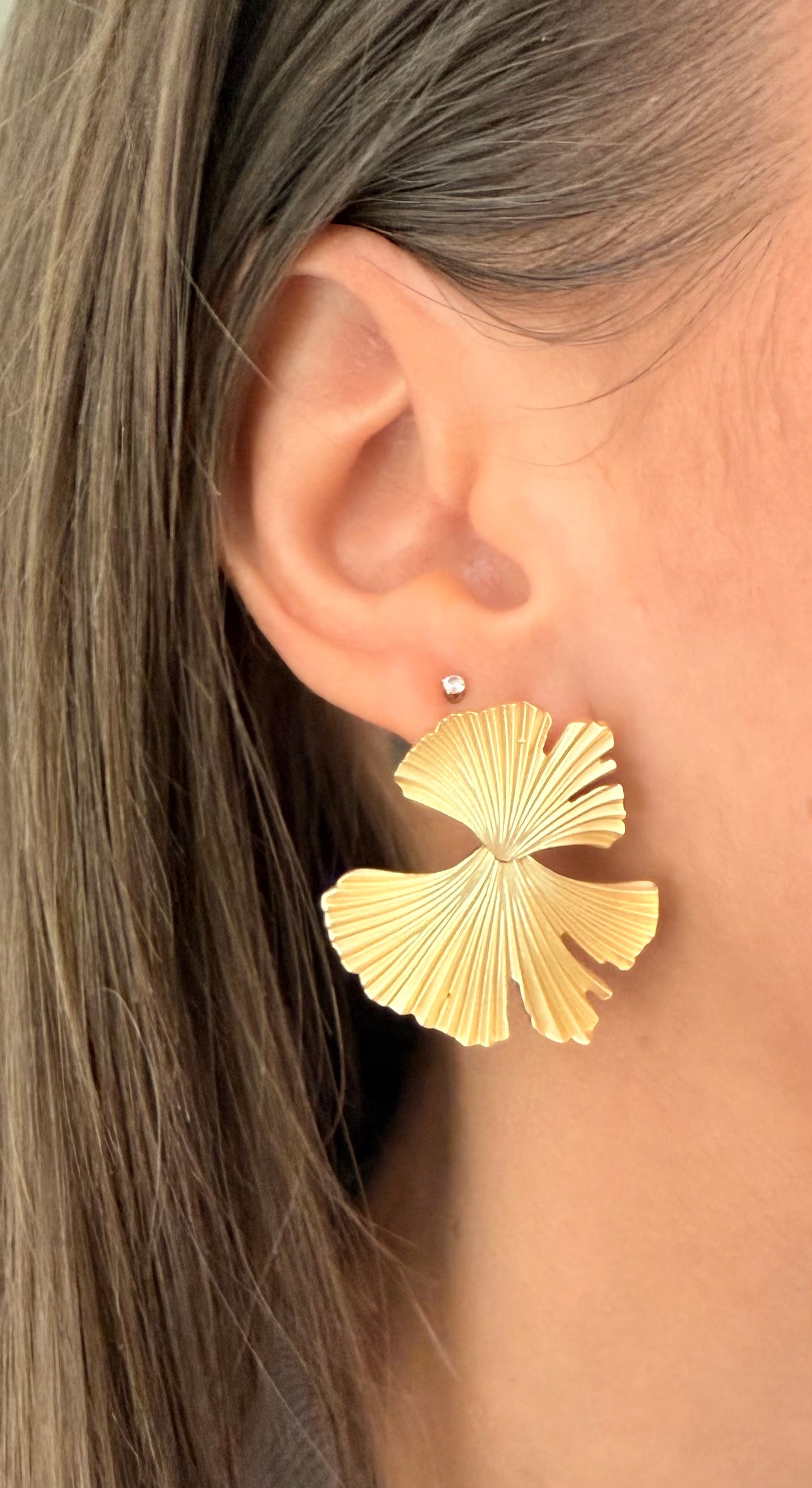 Julia Ginkgo Leaf Dangle Earrings
