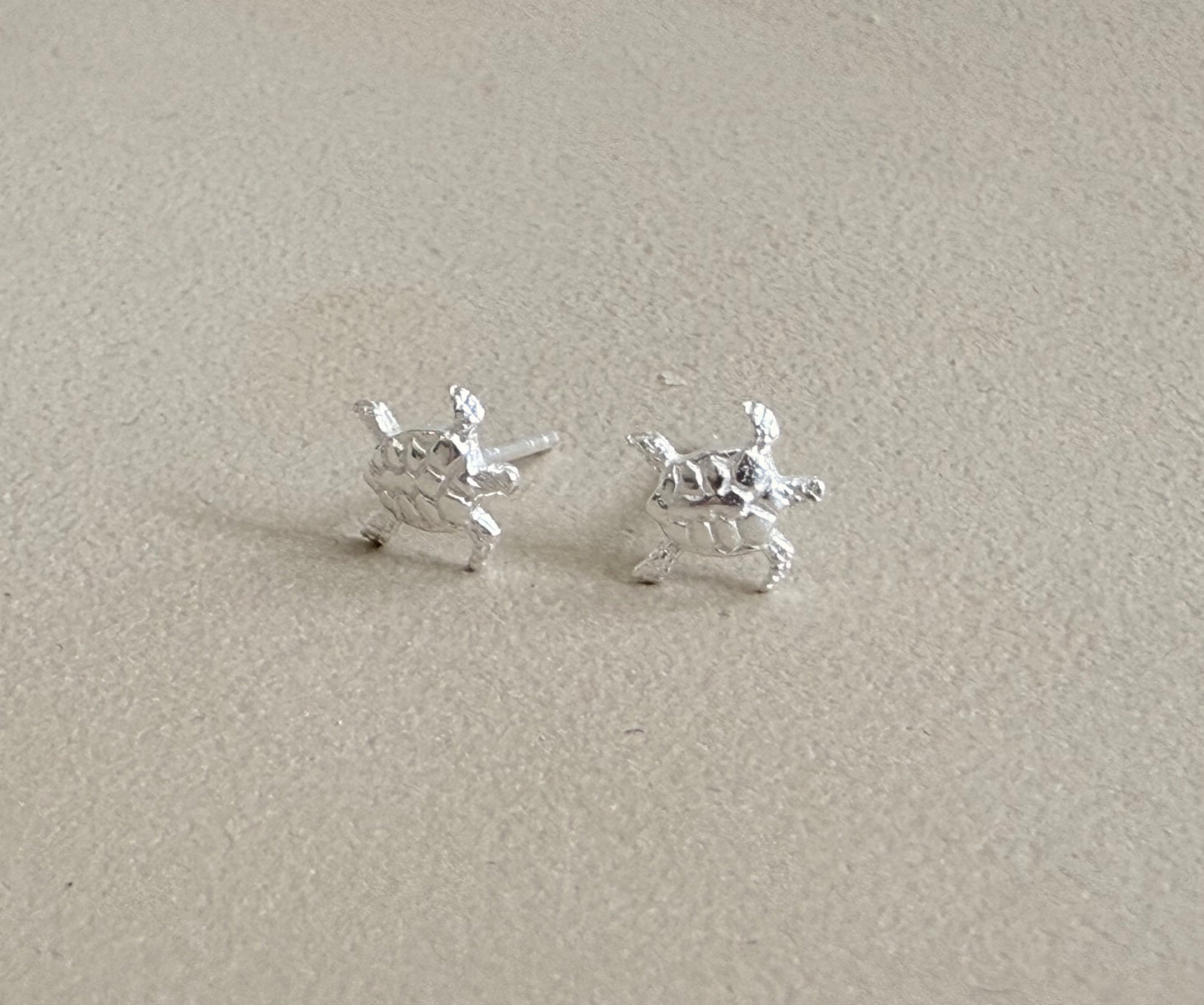 Sterling silver mini turtle earrings