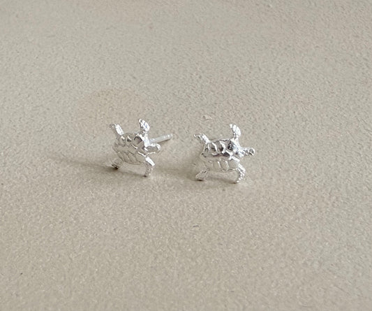 Sterling silver mini turtle earrings