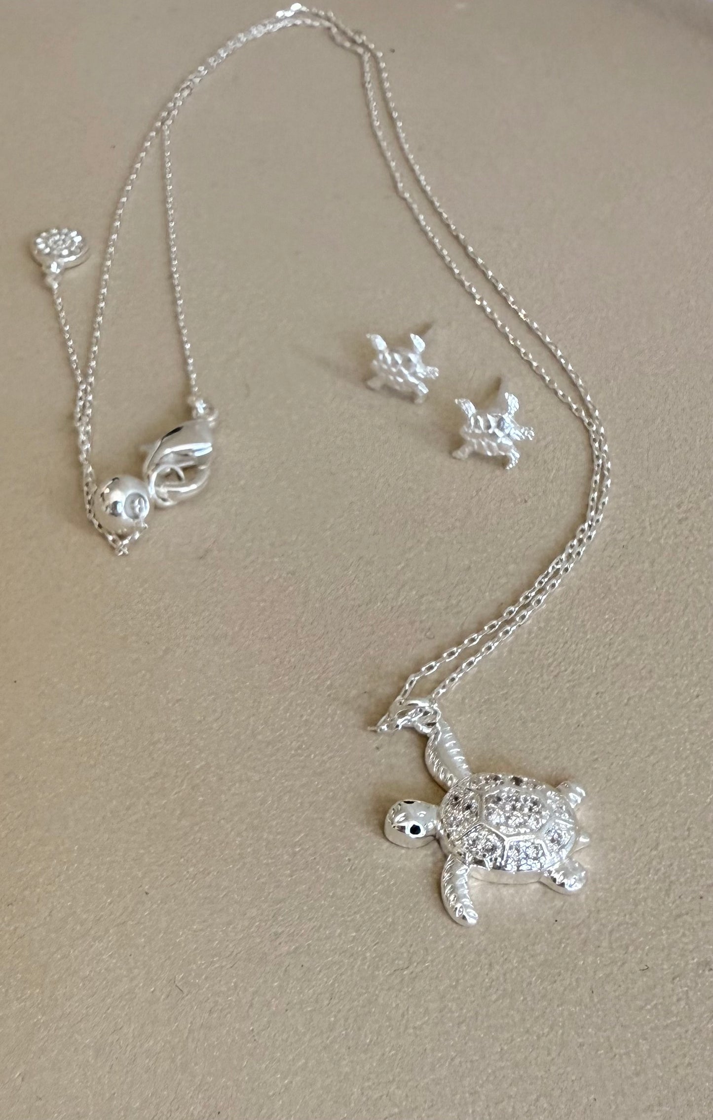 Sterling silver mini turtle earrings