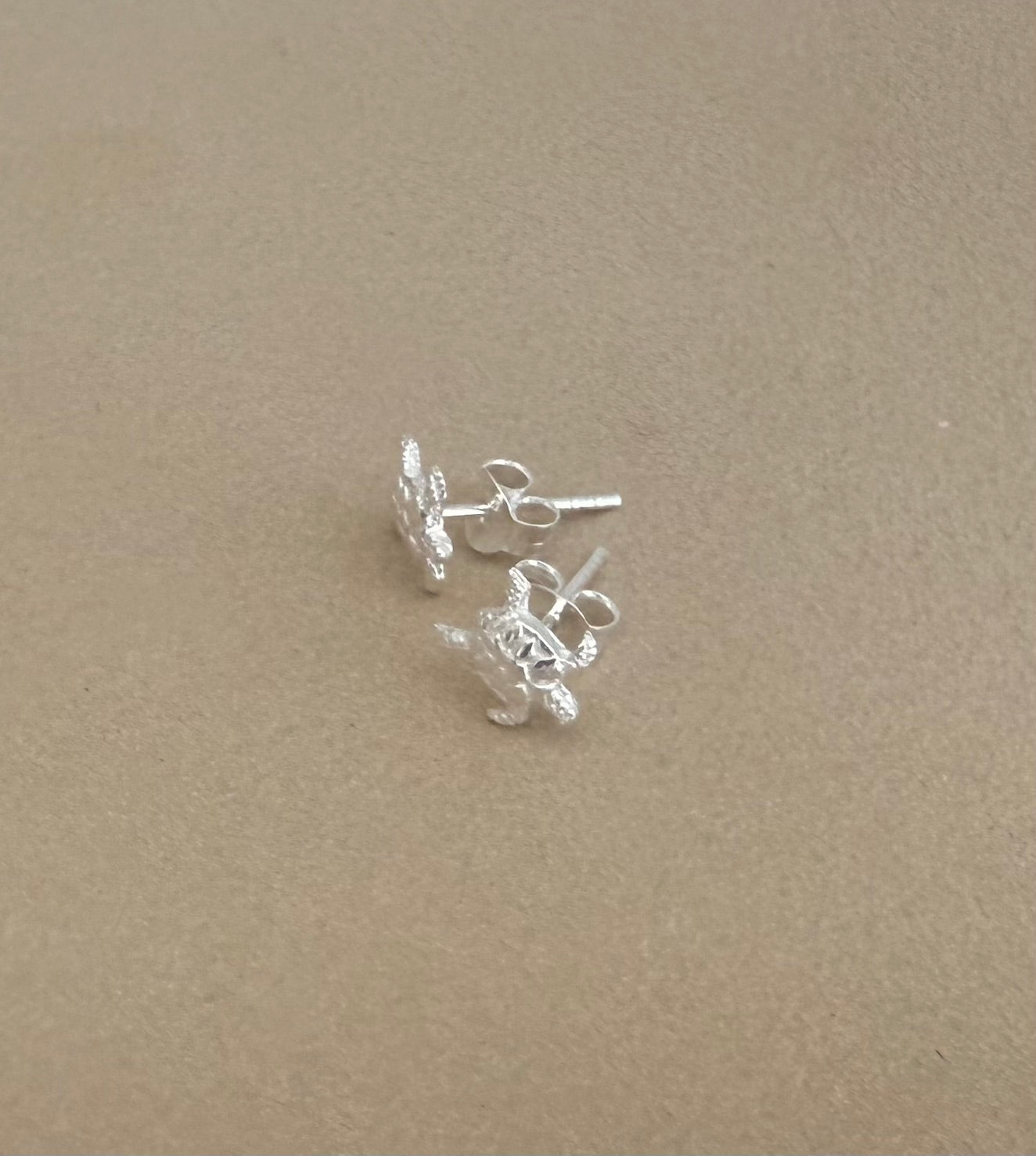Sterling silver mini turtle earrings