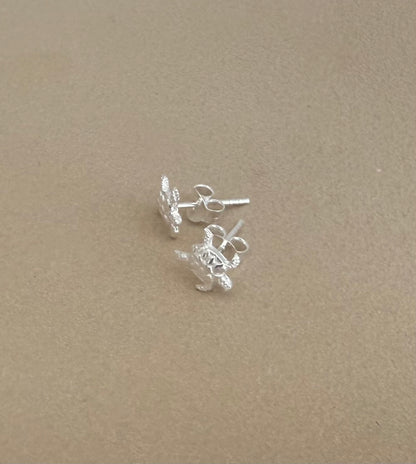 Sterling silver mini turtle earrings