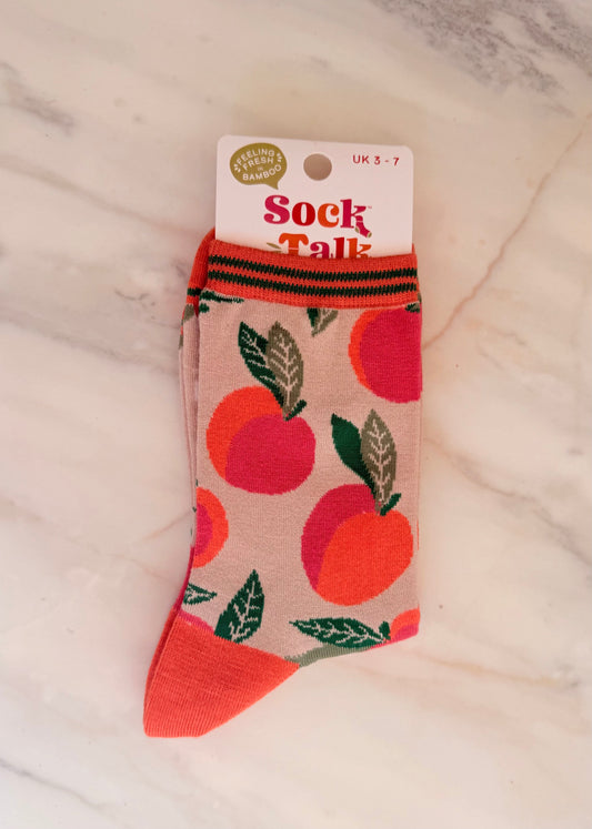 Women's Bamboo Socks - Orange/Pink, Peaches
