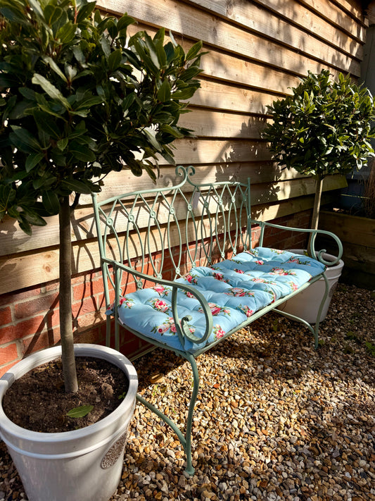 BENCH SEATPAD (BLUE FLORAL)