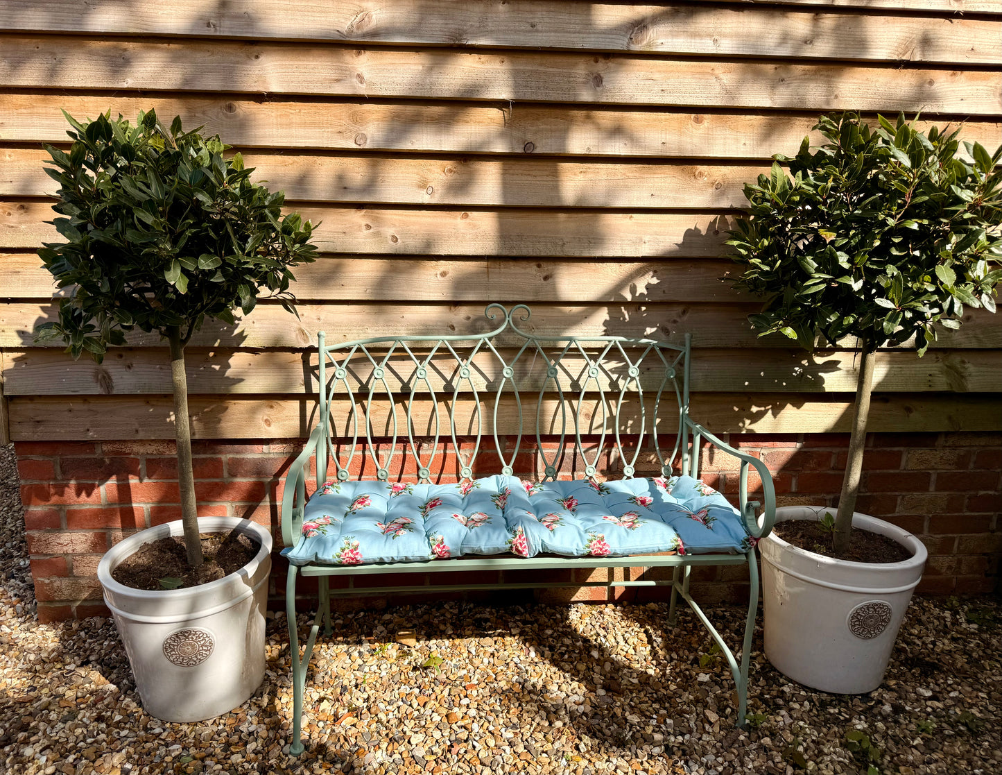BENCH SEATPAD (BLUE FLORAL)