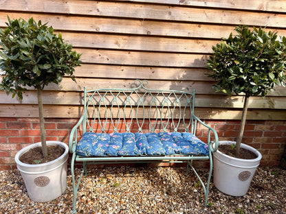 BENCH SEATPAD NAVY ROSEBUD