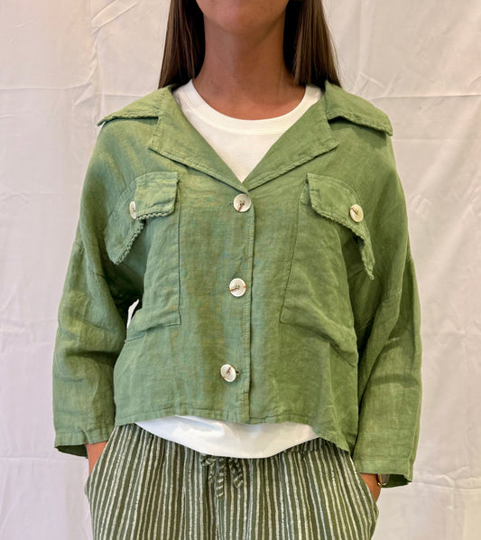 Cropped Linen Jacket